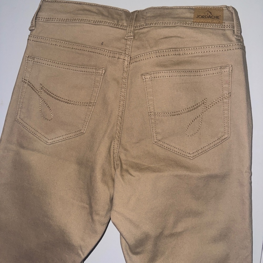Jordache Skinny Pants Girls Size 14 Khaki Tan Stretch Twill 5-Pocket Casual Slim - Picture 2 of 11